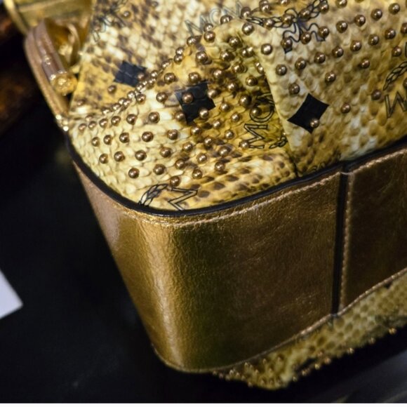 EUC Authentic MCM Snake Print Satchel RARE - Picture 13 of 15
